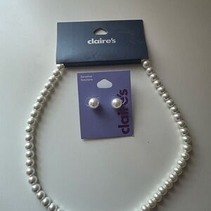 Claire's Elegant Pearl Jewelry Set